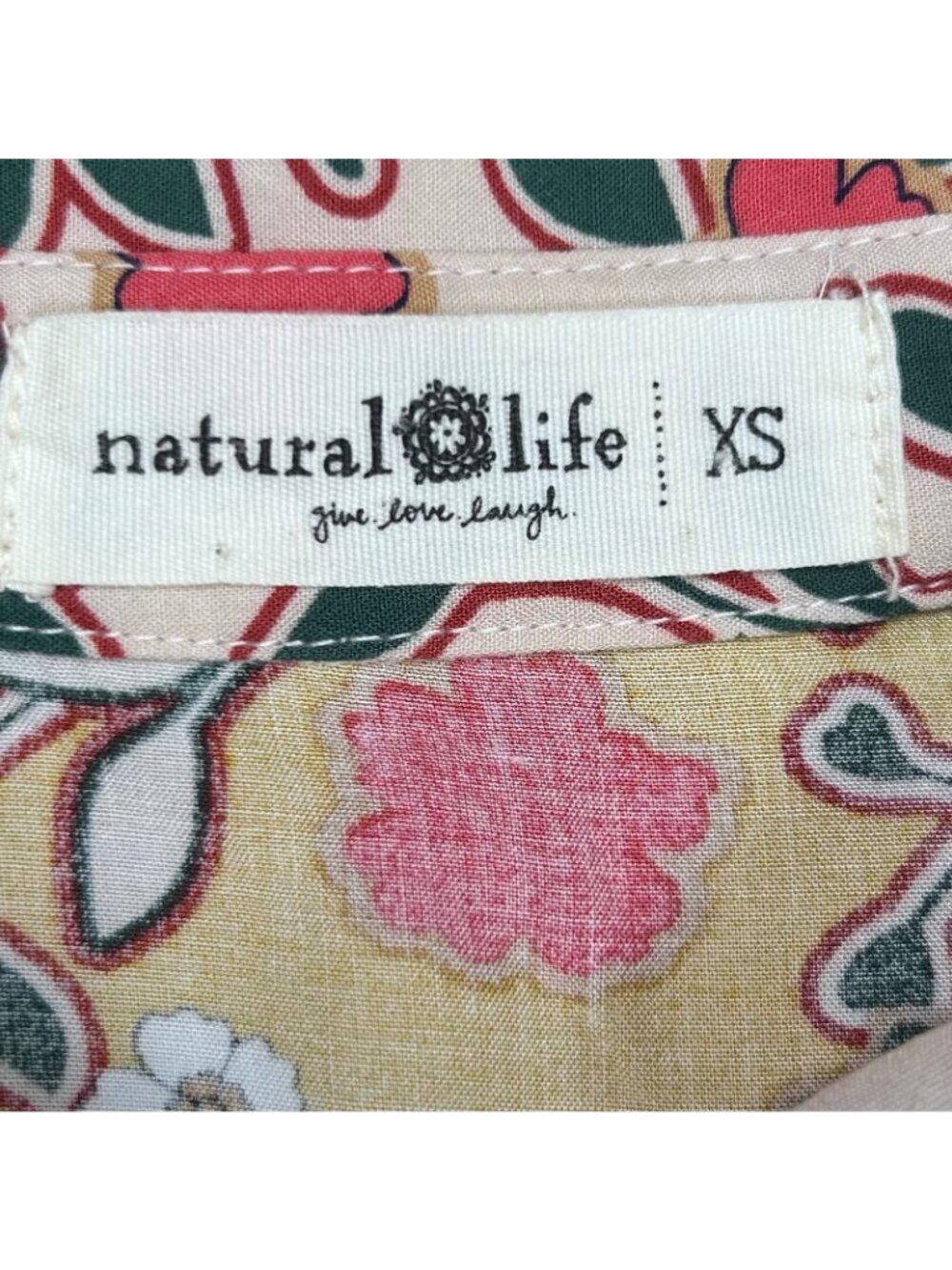 Natural Life Twiggy Retro XS Mini Dress Kimono Floral Lightweight 3/4 Sleeve - Picture 8 of 9